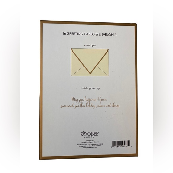 (16) Silver & Gold Glittered Tree Christmas Cards - Picture 2 of 3